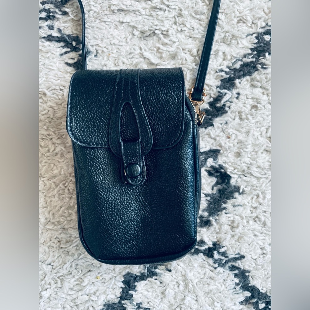 Black Leather Crossbody Bag